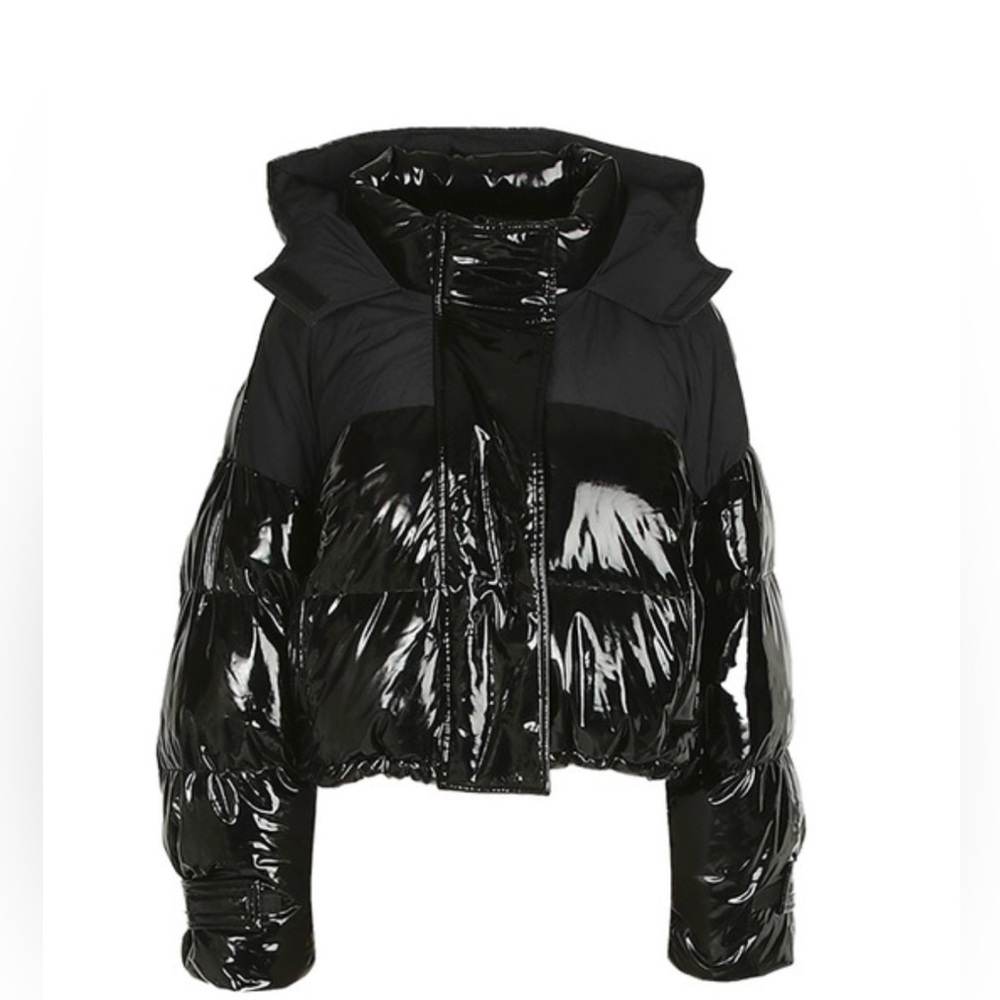 boohoo x Megan Fox Black Puffy Jacket size  US 4 run large